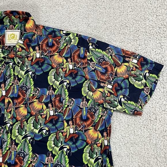 RSVLTS Shirt Mens 3XL Tom Ace Ventura Short Sleeve Movie Hawaiian Roosevelts - Picture 3 of 11
